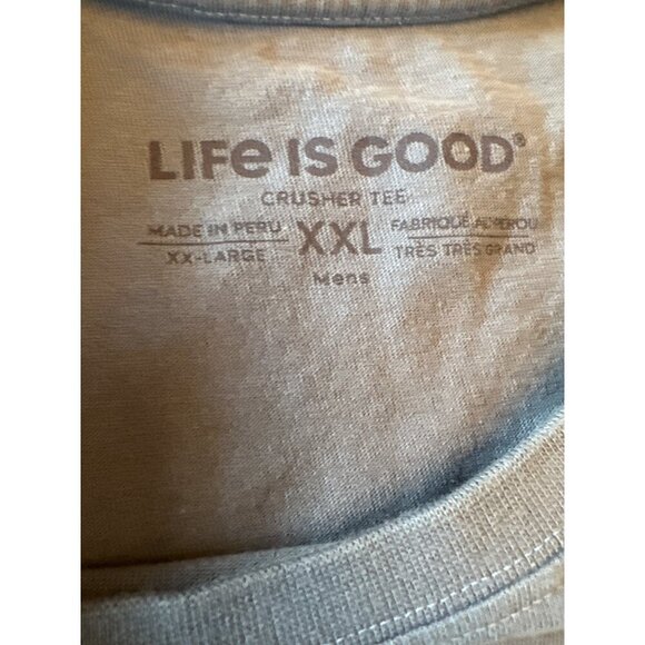 Life Is Good Mens Blue Iron Man Crusher Tee XXL Cotton - Picture 3 of 4